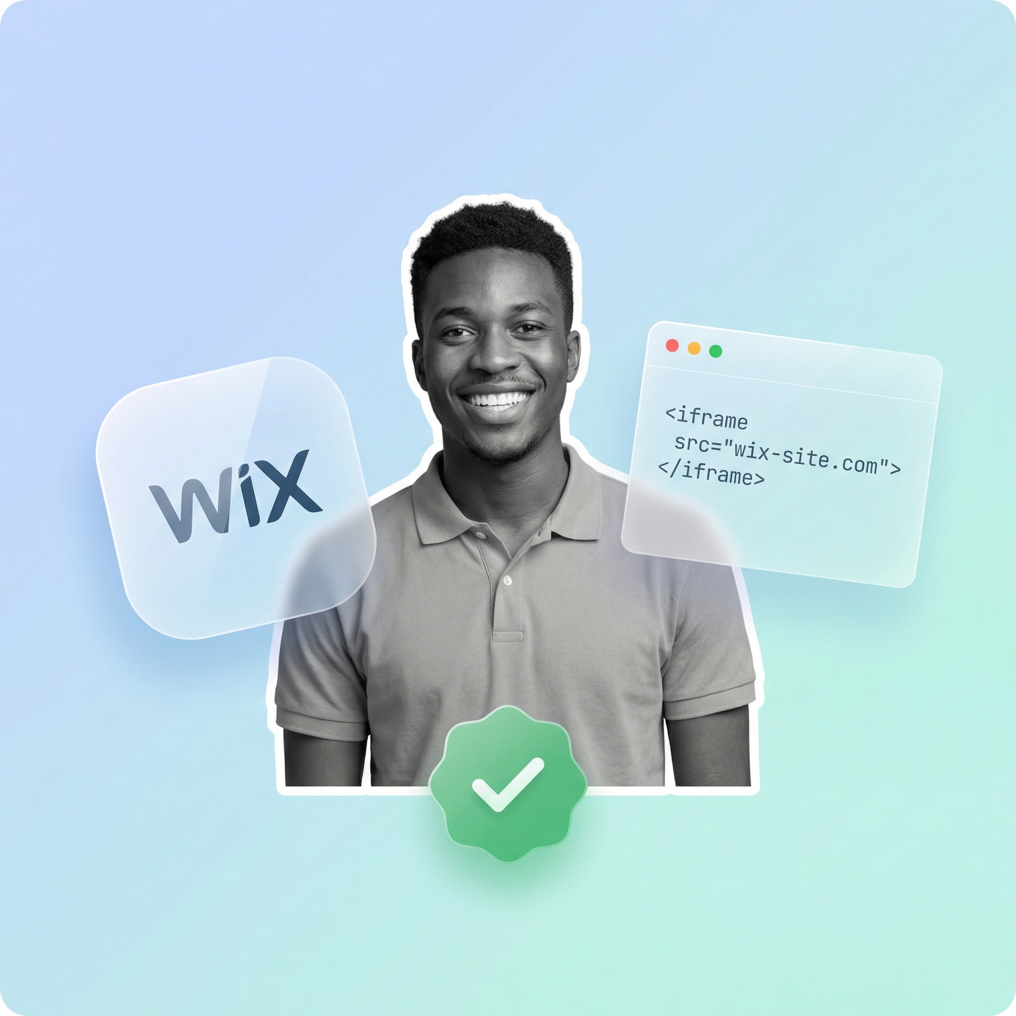 Wix editor with church live stream embed code in an Embed element