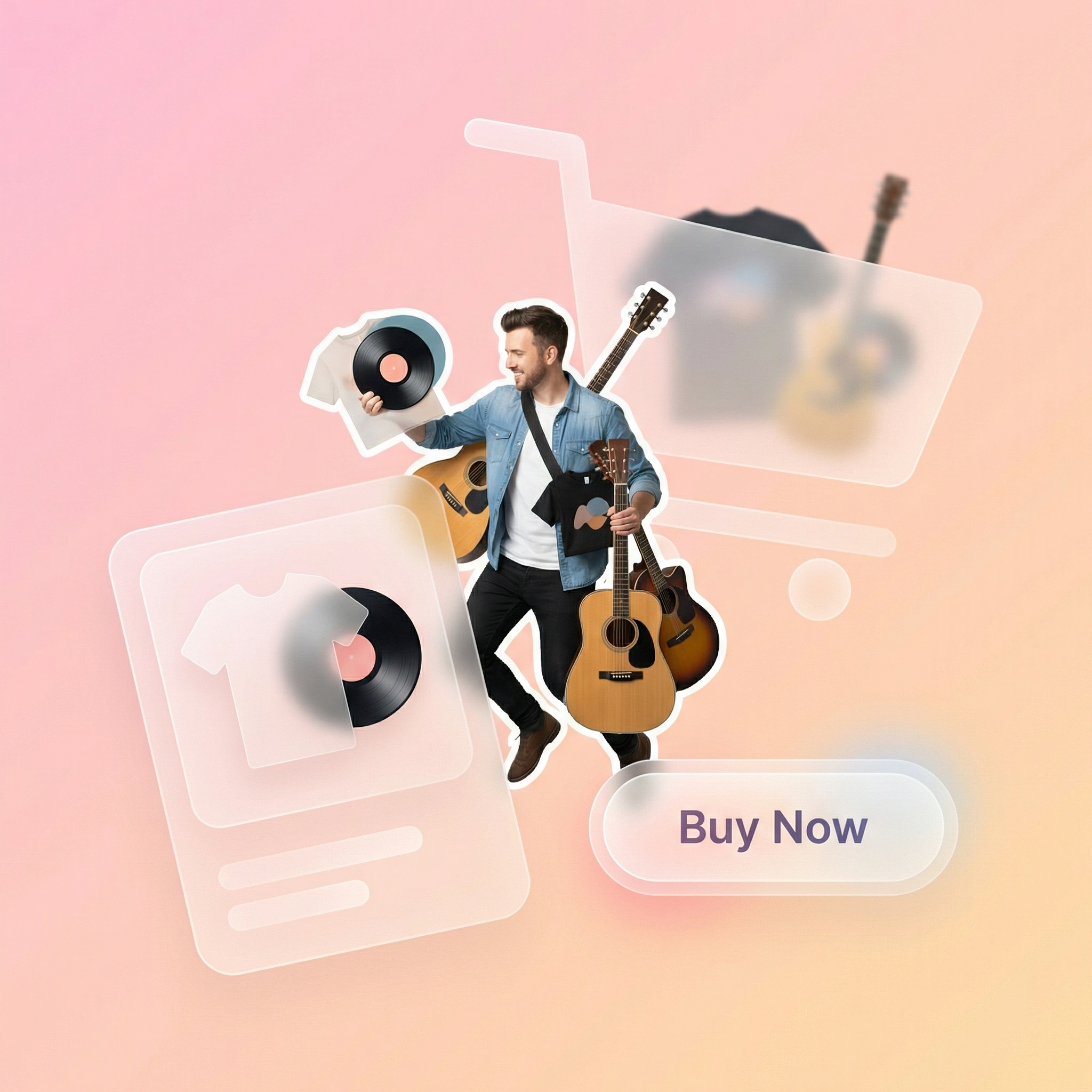 Live concert stream alongside merchandise and ticket sales