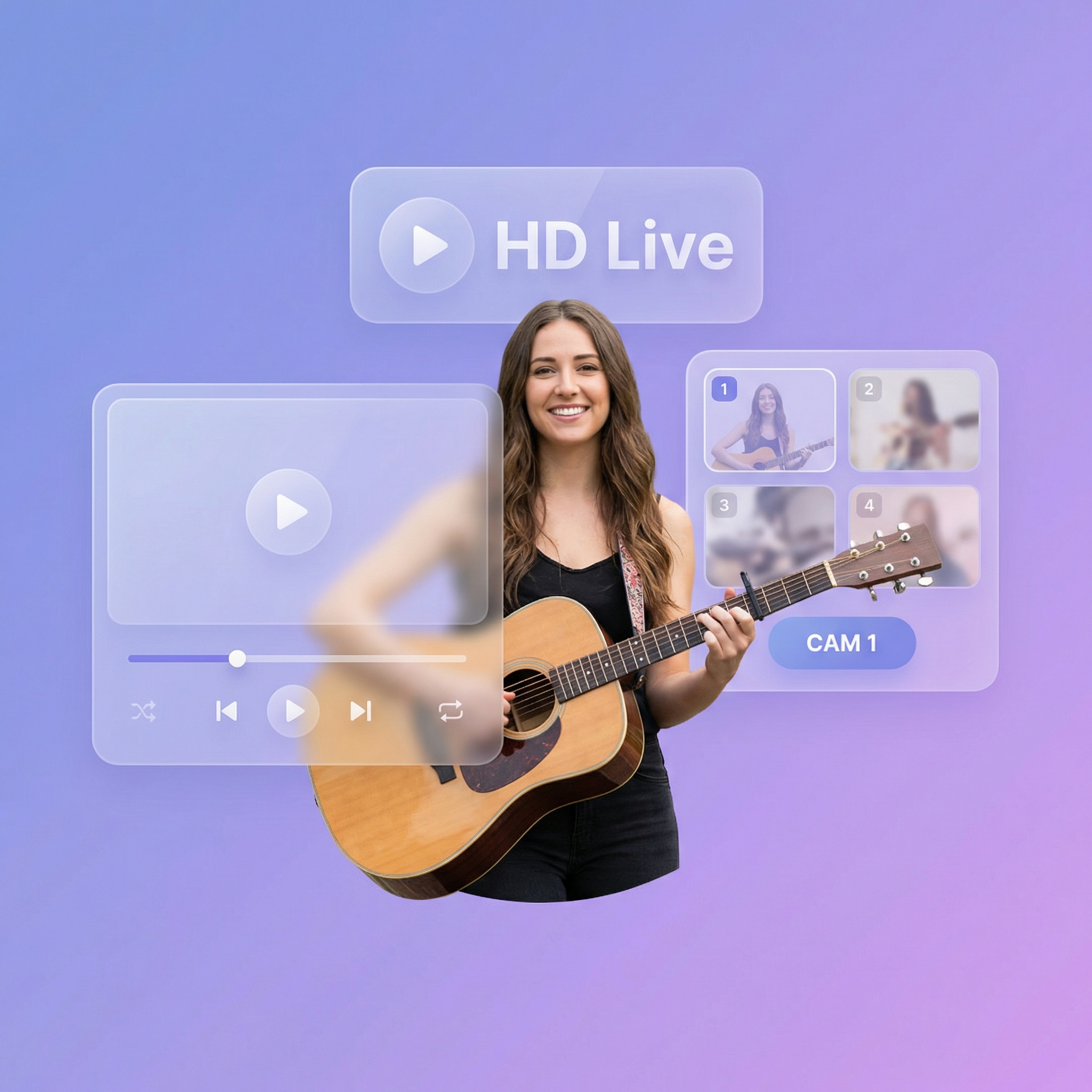 Professional concert streaming experience on a branded artist website